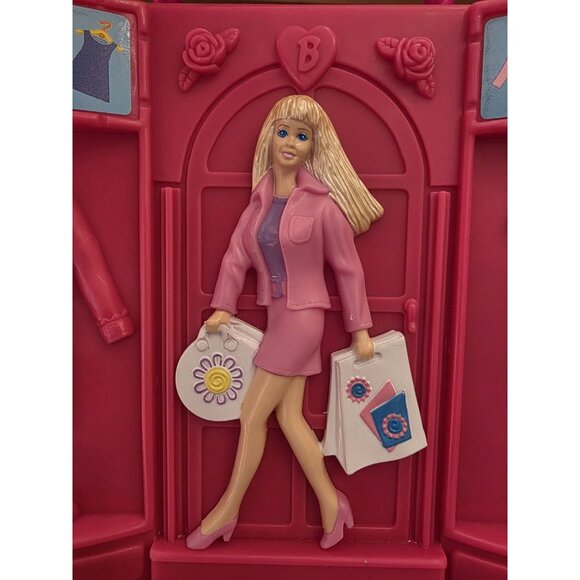 Barbie Doll Carrying Case Mattel Pink Take Along Doll‎ Trunk Closet 1999 Vintage - Picture 2 of 12